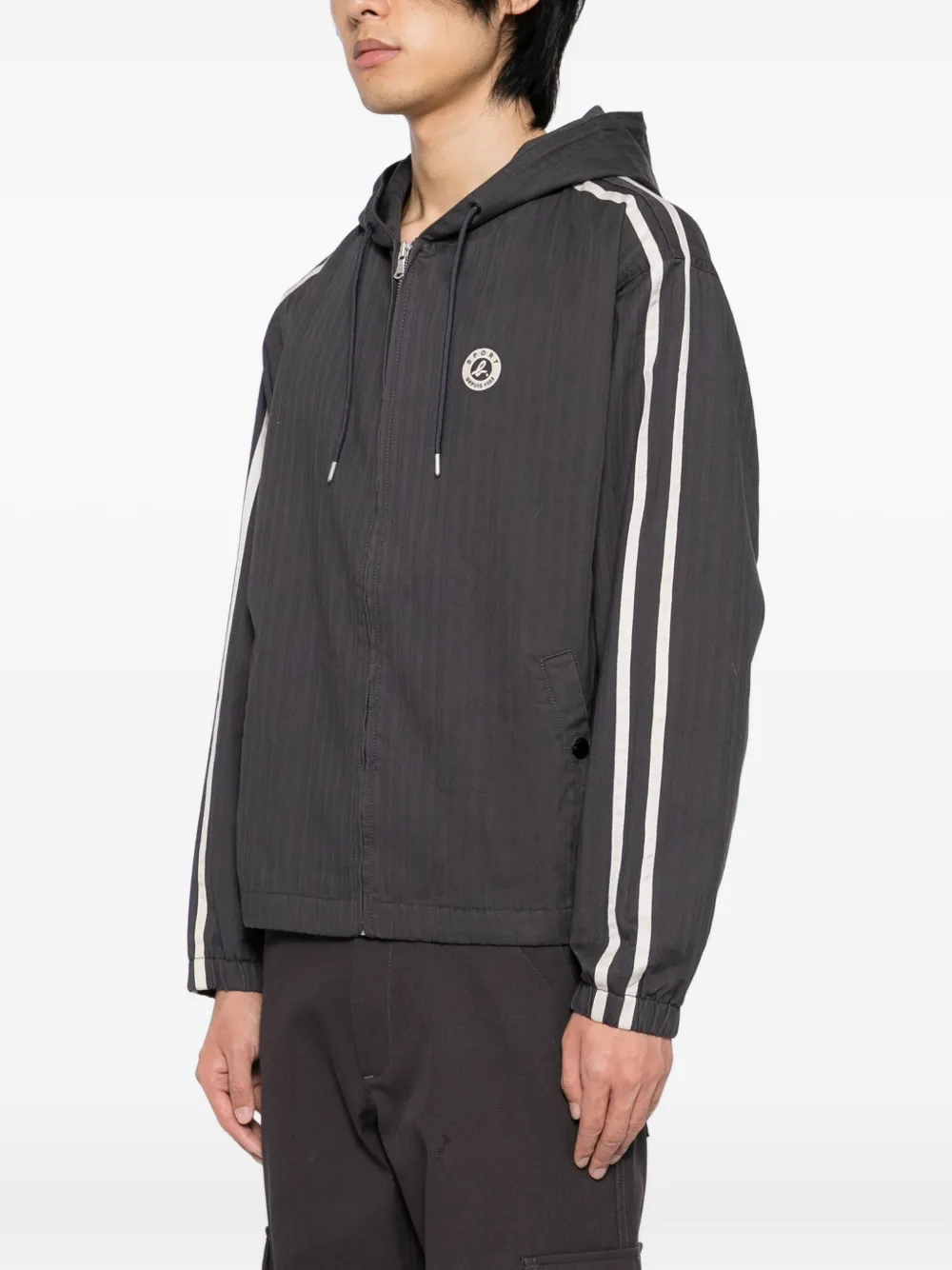 Sport B. By Agnès B. Logo-embroidered Jacket In Gray