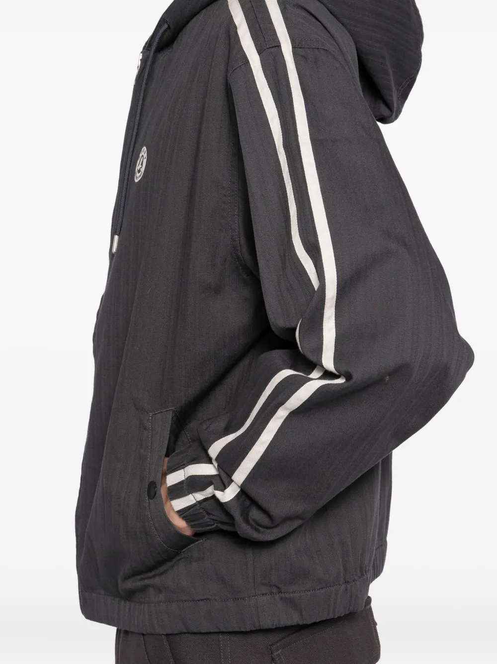 Sport B. By Agnès B. Logo-embroidered Jacket In Gray