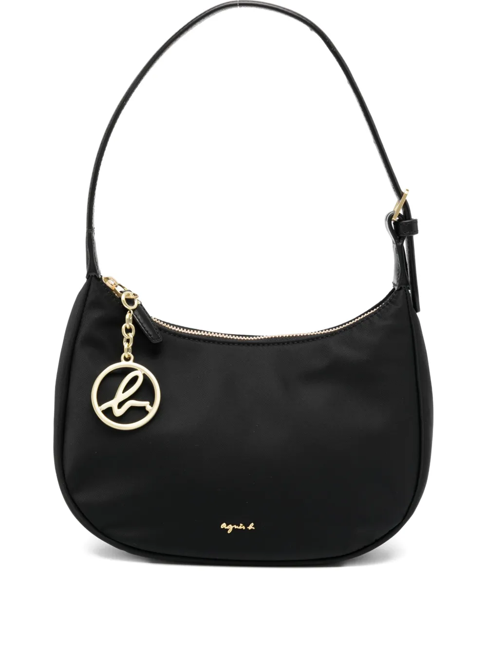 Agnès B. Small Logo-plaque Shoulder Bag In Black