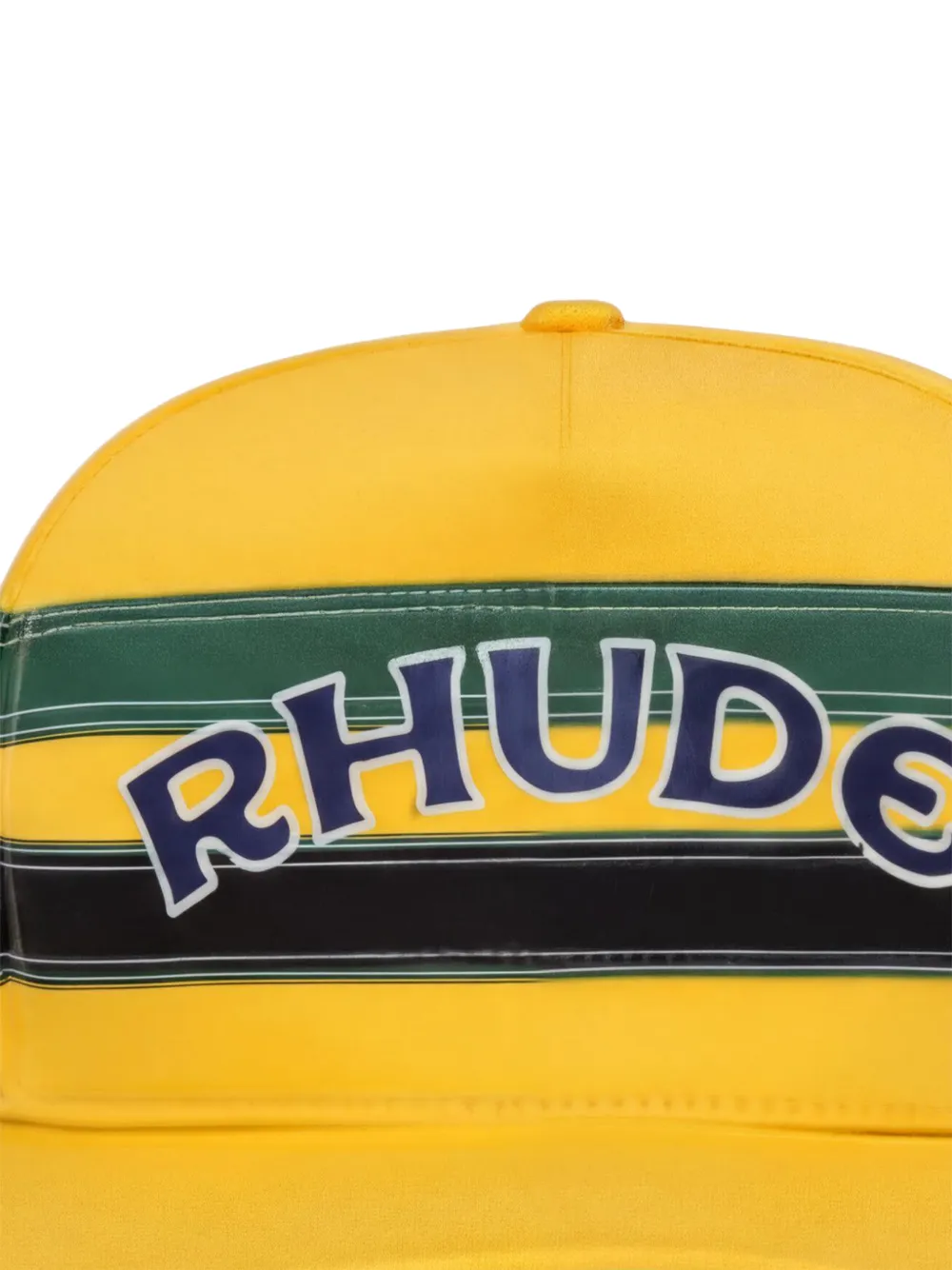RHUDE Gestreepte pet met logo Geel