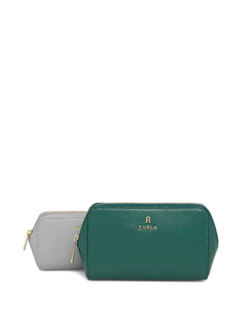 Furla Camelia logo zip make up bag