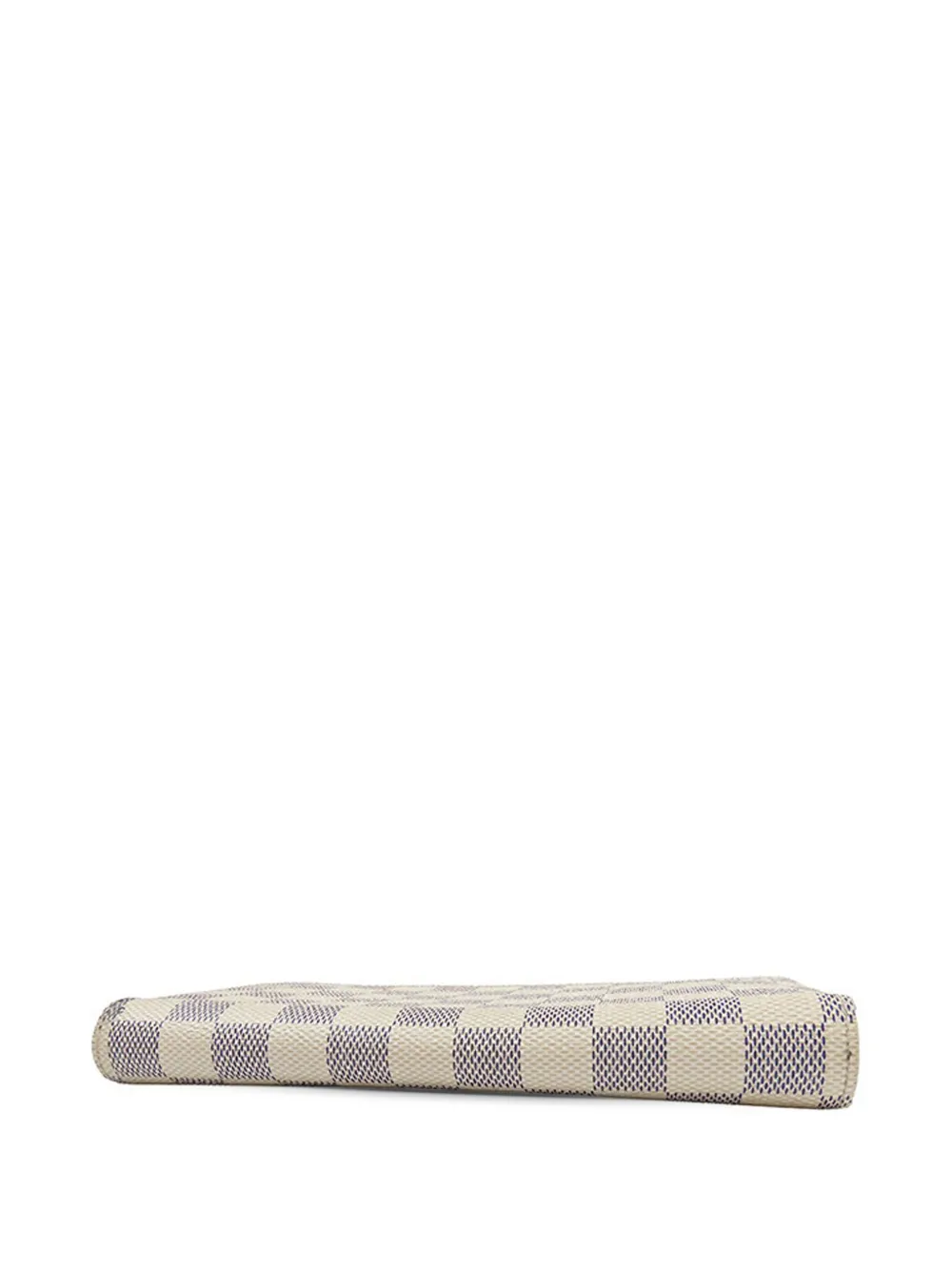 Pre-owned Louis Vuitton 2021-2025 Damier Azur Zippy Wallet Long Wallets In White