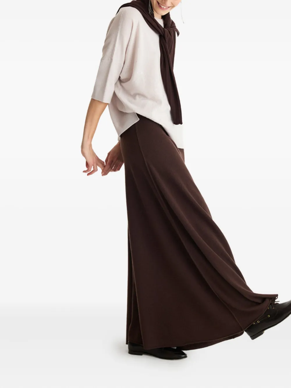 BIANCALANCIA flared maxi skirt - Bruin