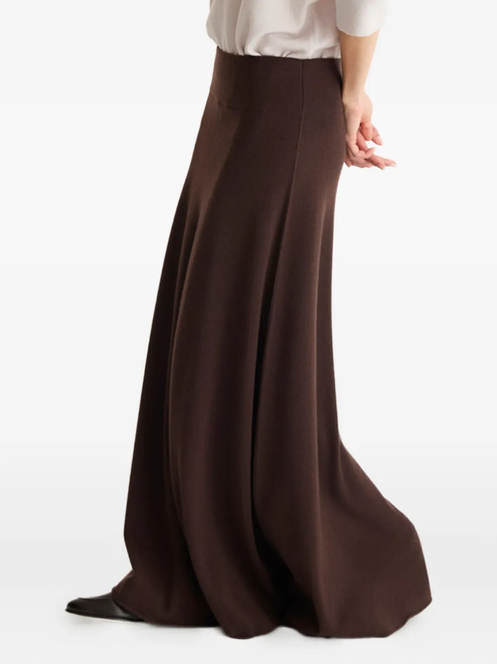 Biancalancia Flared Maxi Skirt In Brown