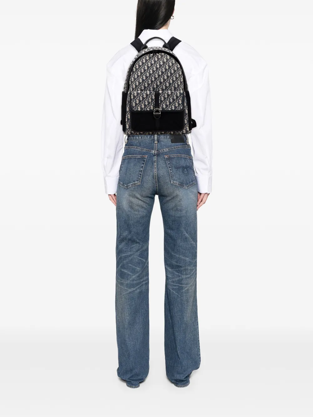 Pre-owned Dior 2023 Oblique Canvas 8 Backpack In Blue