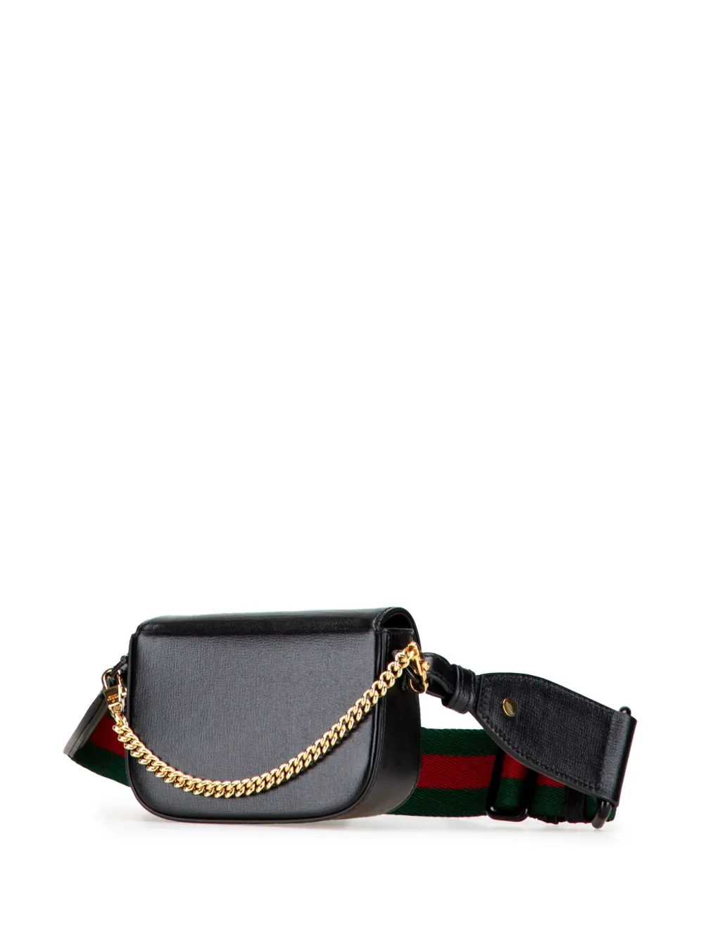 Pre-owned Gucci 2016-2025 Mini Leather Horsebit 1955 Web Satchel In Black