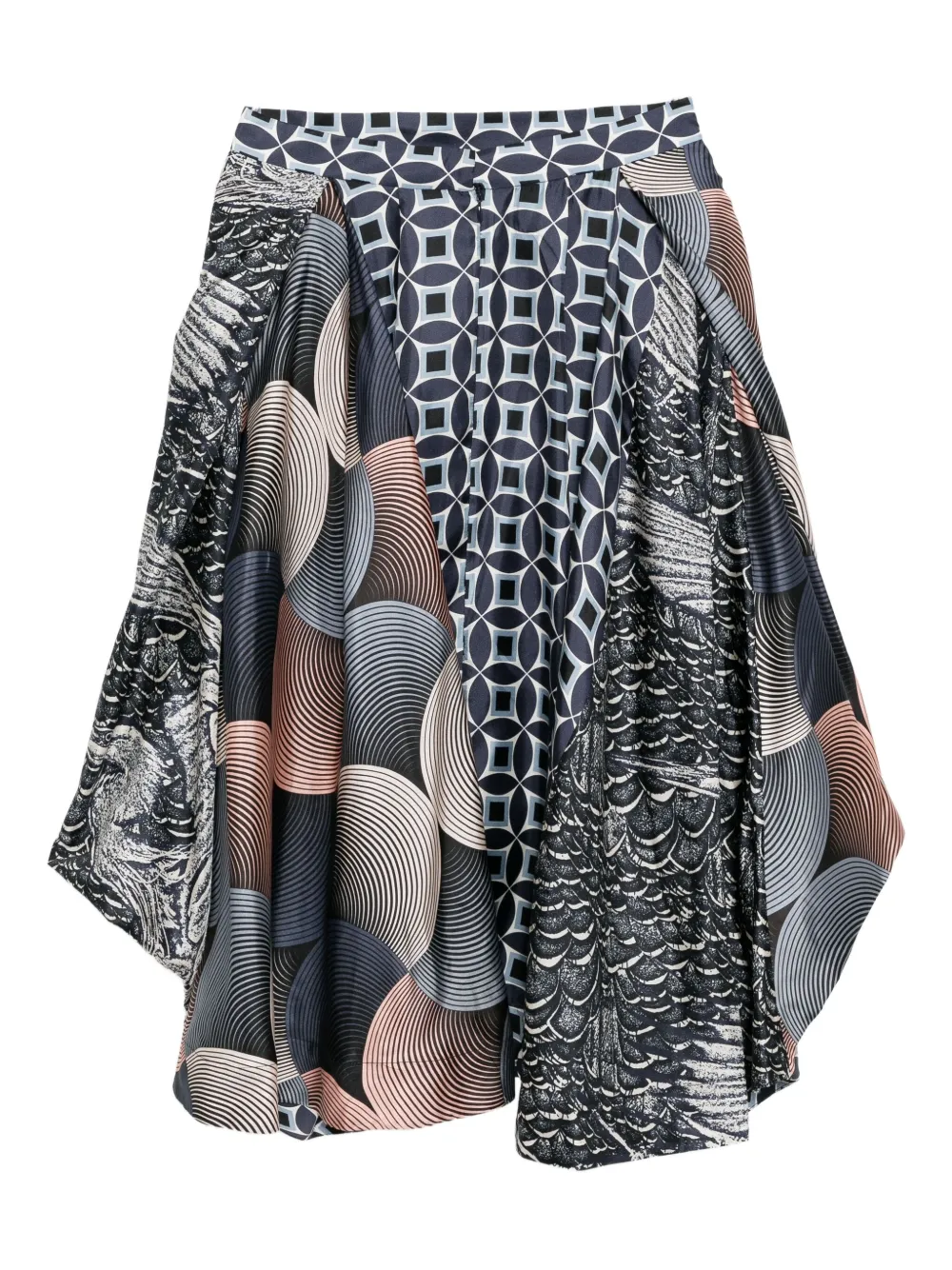Biyan Zijden rok met print - Blauw
