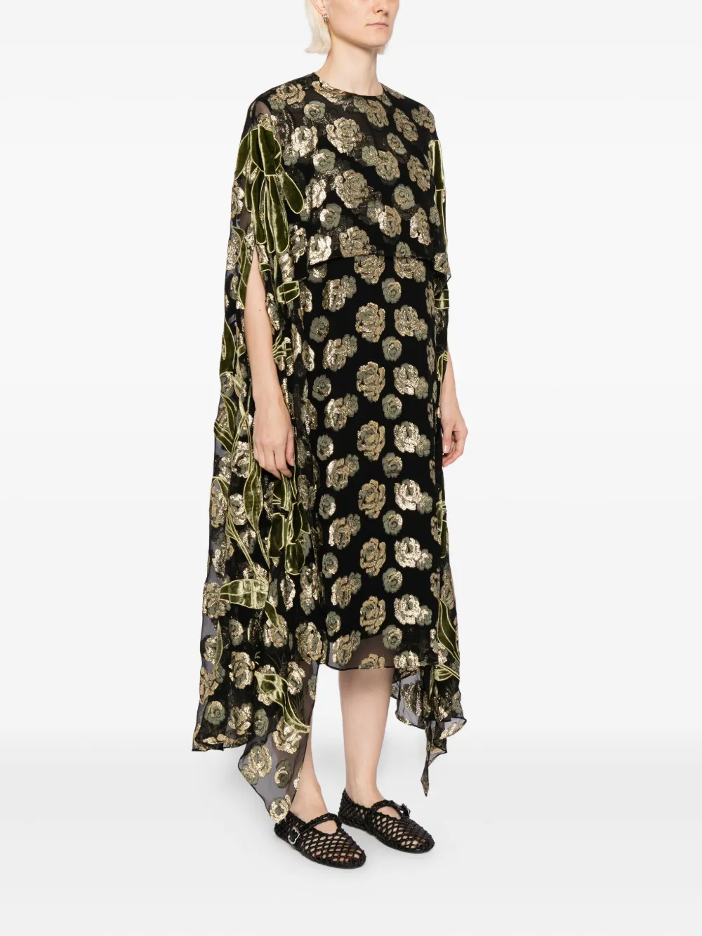 Biyan Jurk met bloemenprint Zwart