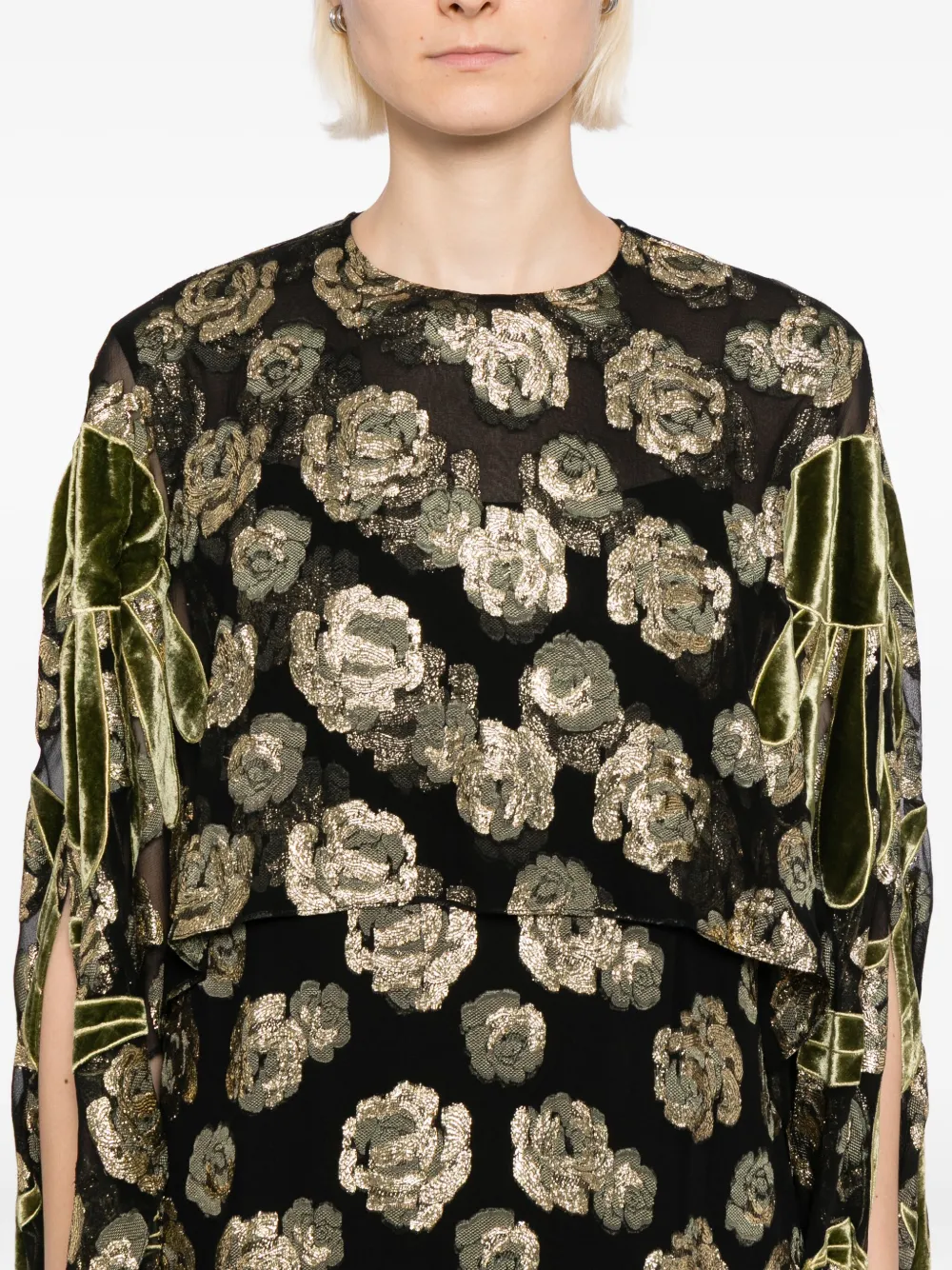 Biyan Jurk met bloemenprint Zwart