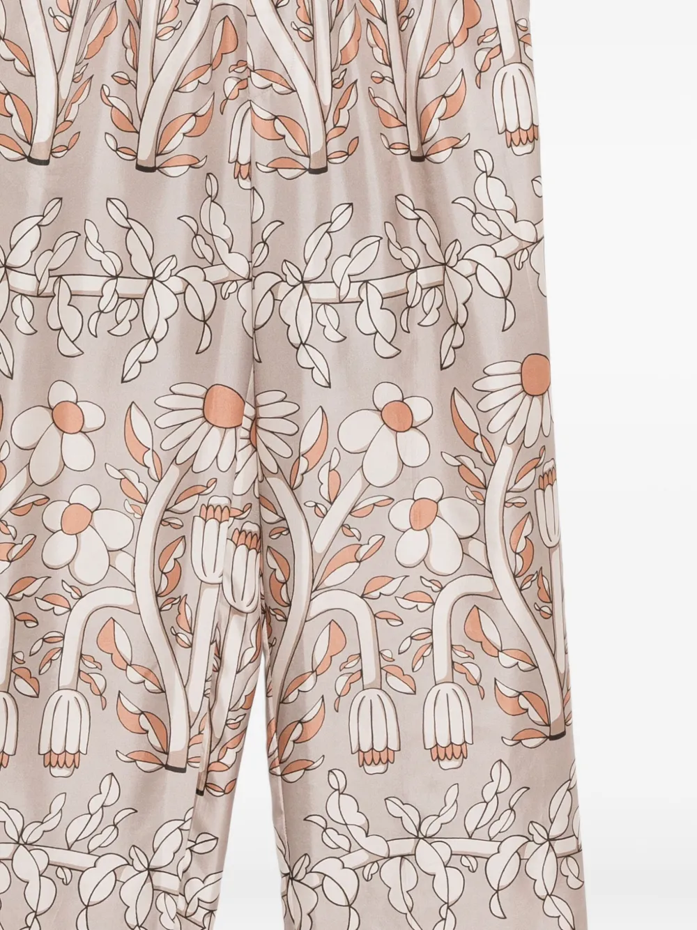 Biyan Floral-print Silk Trousers In Neutral