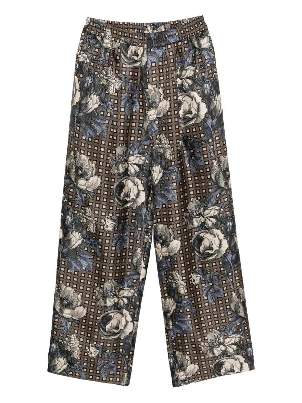 Biyan Graphic-print Trousers In Brown