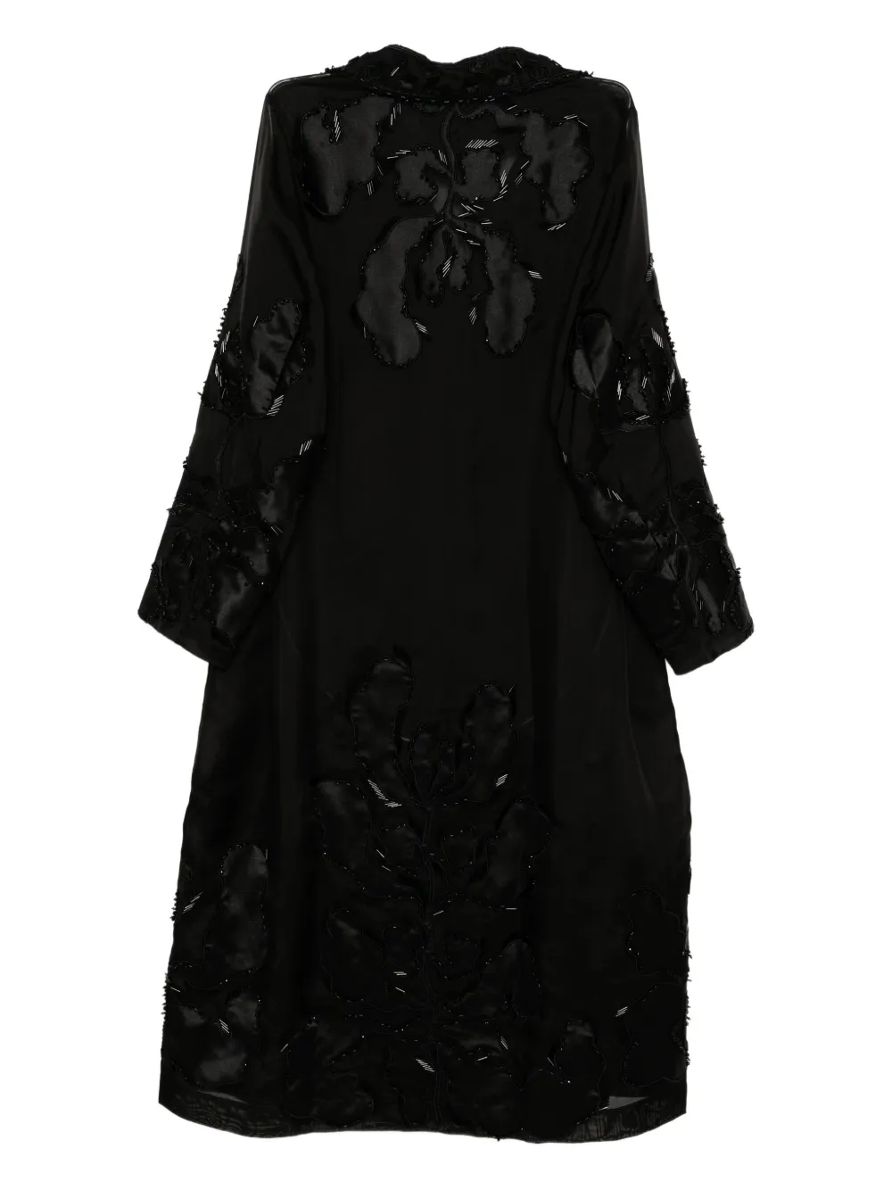Biyan Beaded Organza Coat In Black