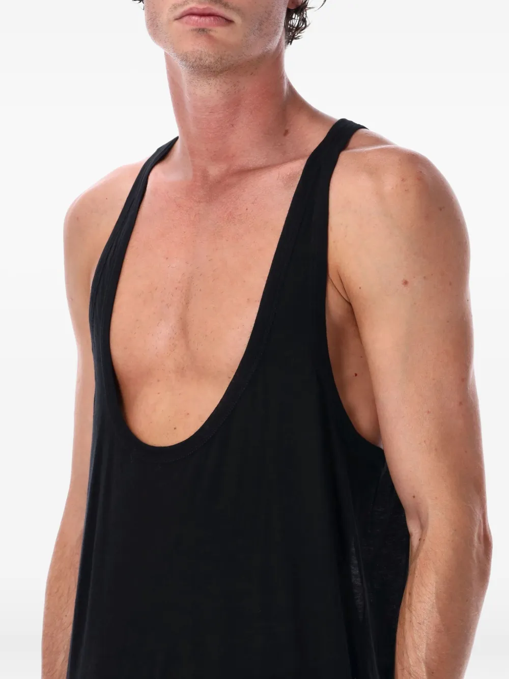 Rick Owens Pony Tank Slim In Organic Cotton Jersey In Black