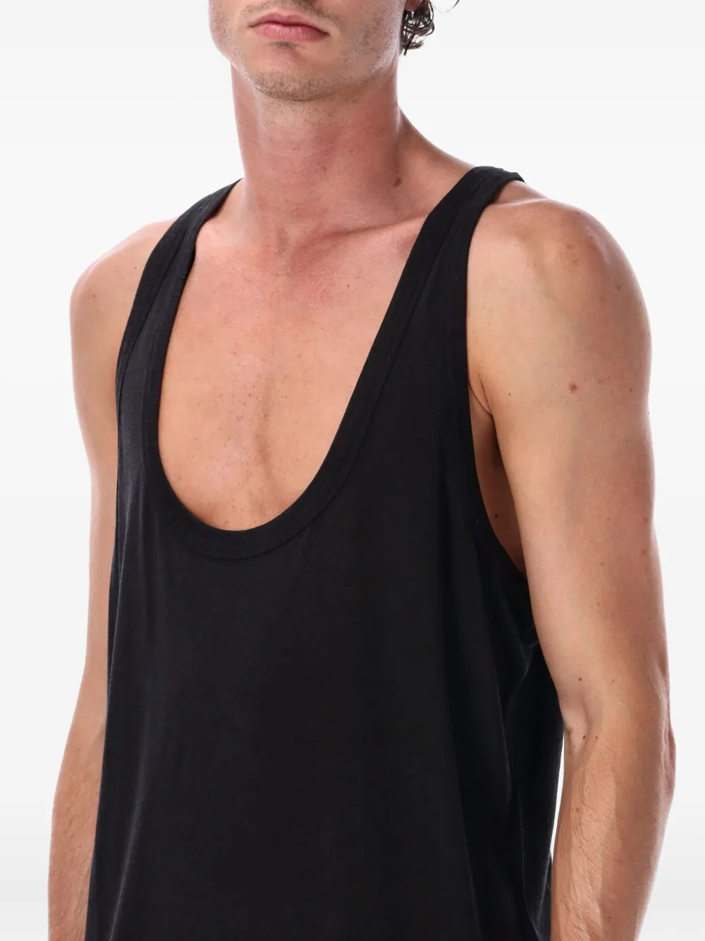 Rick Owens Pony Tank Wool And Silk In Black