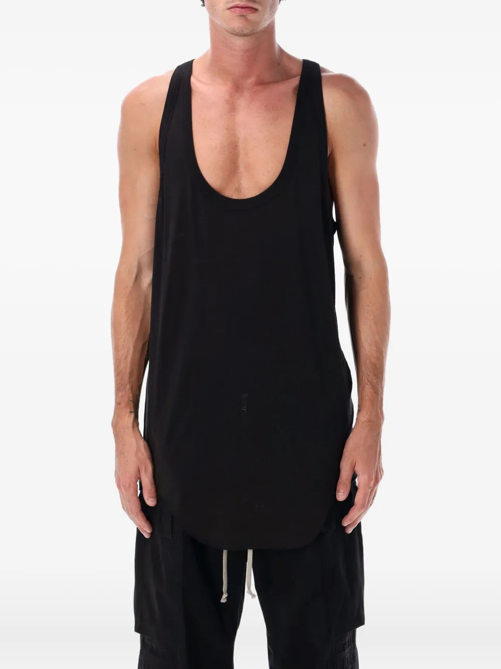 Rick Owens Pony Tank Wool And Silk In Black