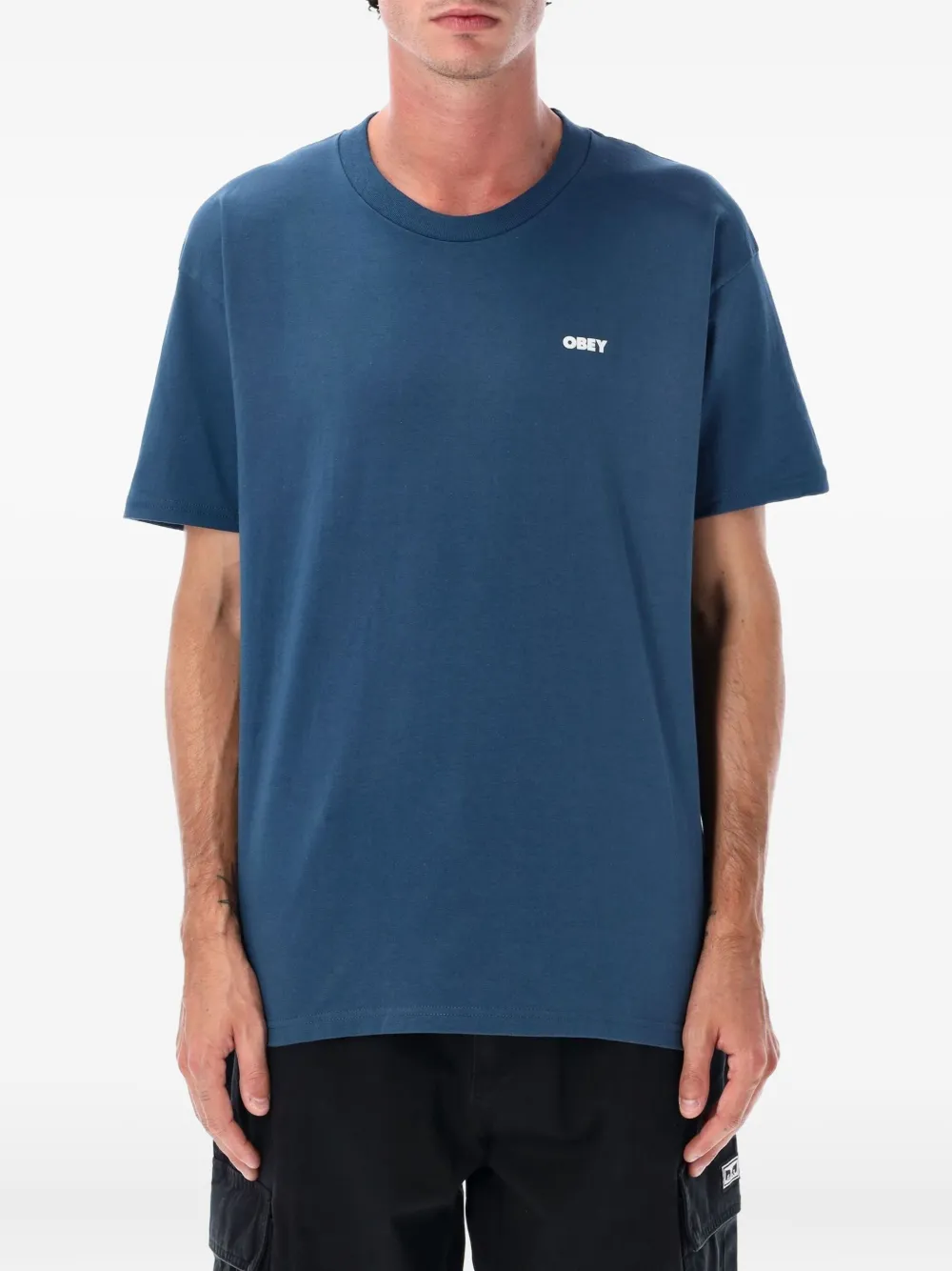 Obey World in Flames Tシャツ - ブルー Obey World in Flames Tシャツ - ブルー