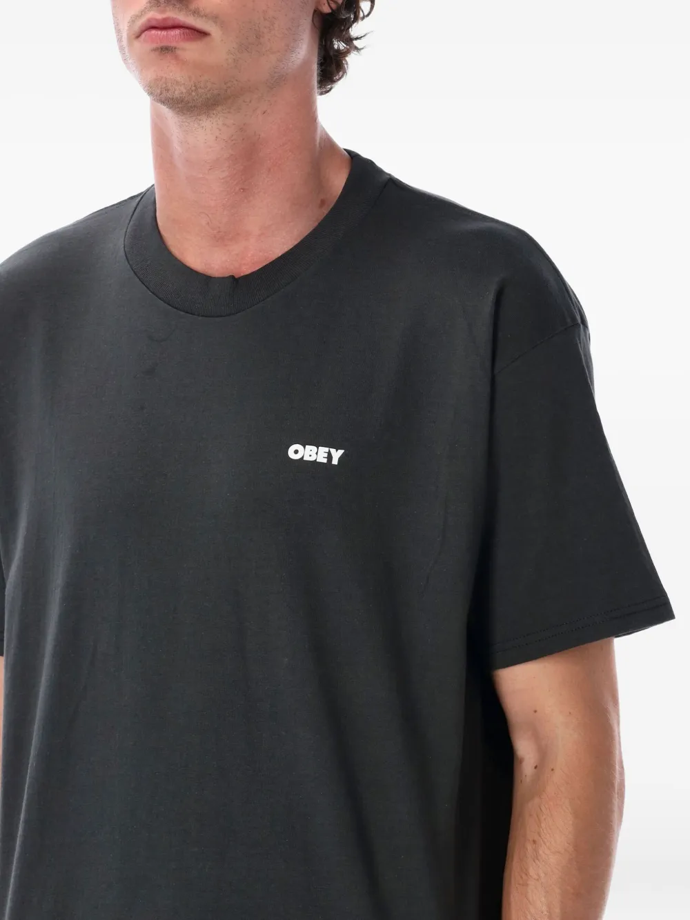 Obey World in Flames T-shirt Zwart