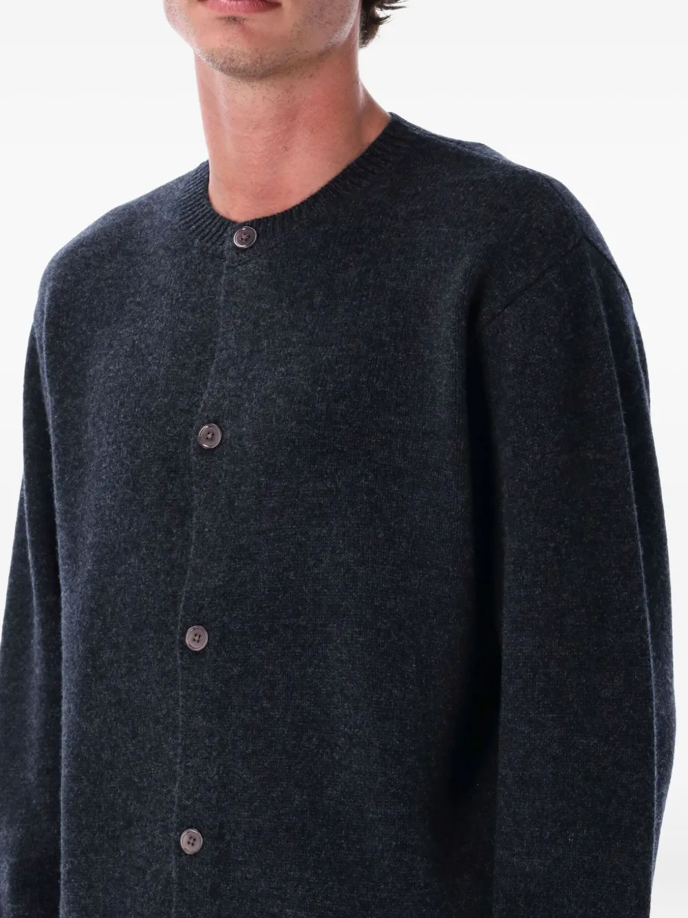 Berner Kuhl Boiled Wool Buttoned Cardigan In Black