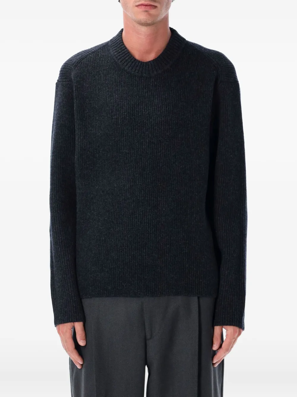 Berner Kühl Naval ribbed crew-neck sweater | Grey | Image 1