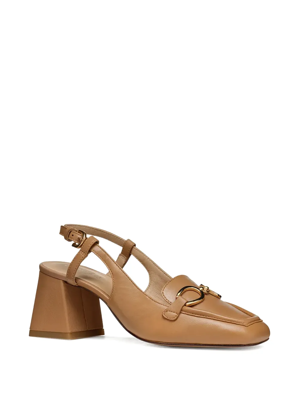 Geox buckle strap calf leather pumps Beige