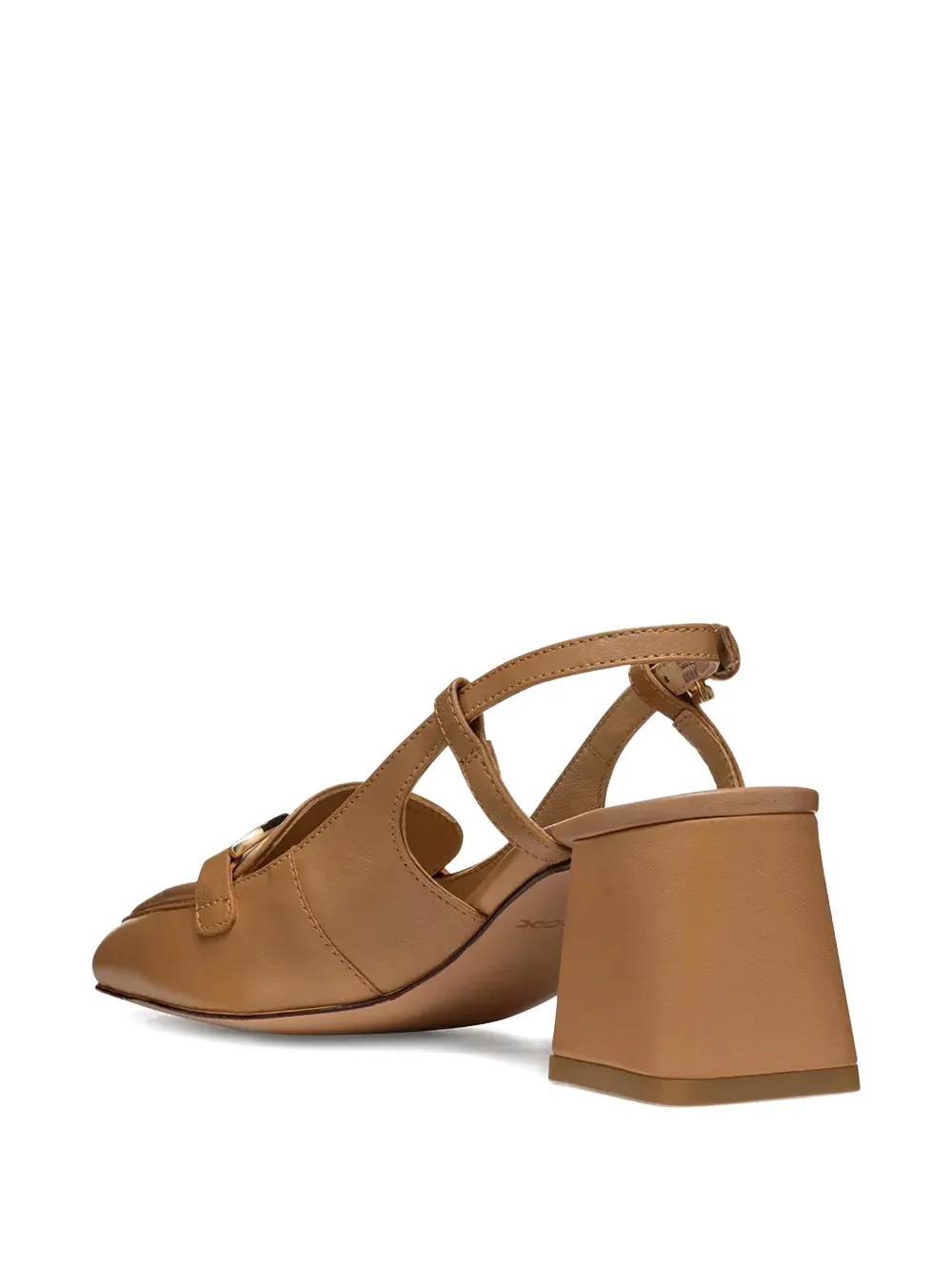 Geox buckle strap calf leather pumps Beige