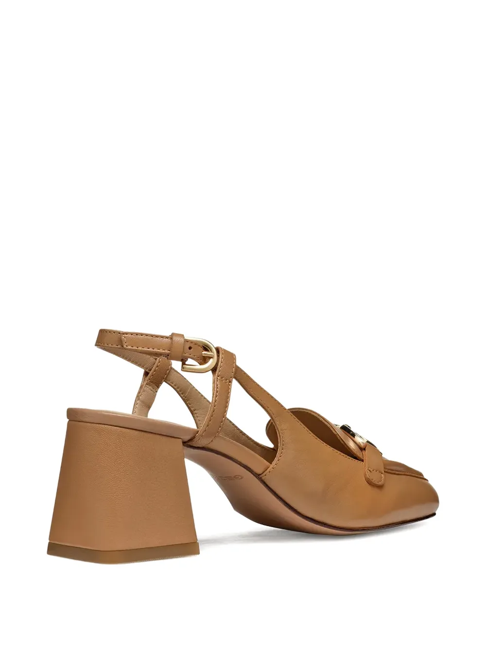 Geox buckle strap calf leather pumps Beige