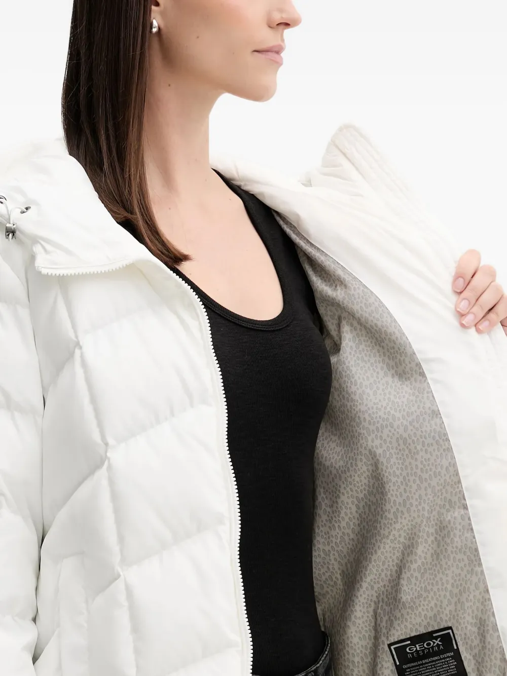 Geox Hooded Zip Jacket In Animal Print