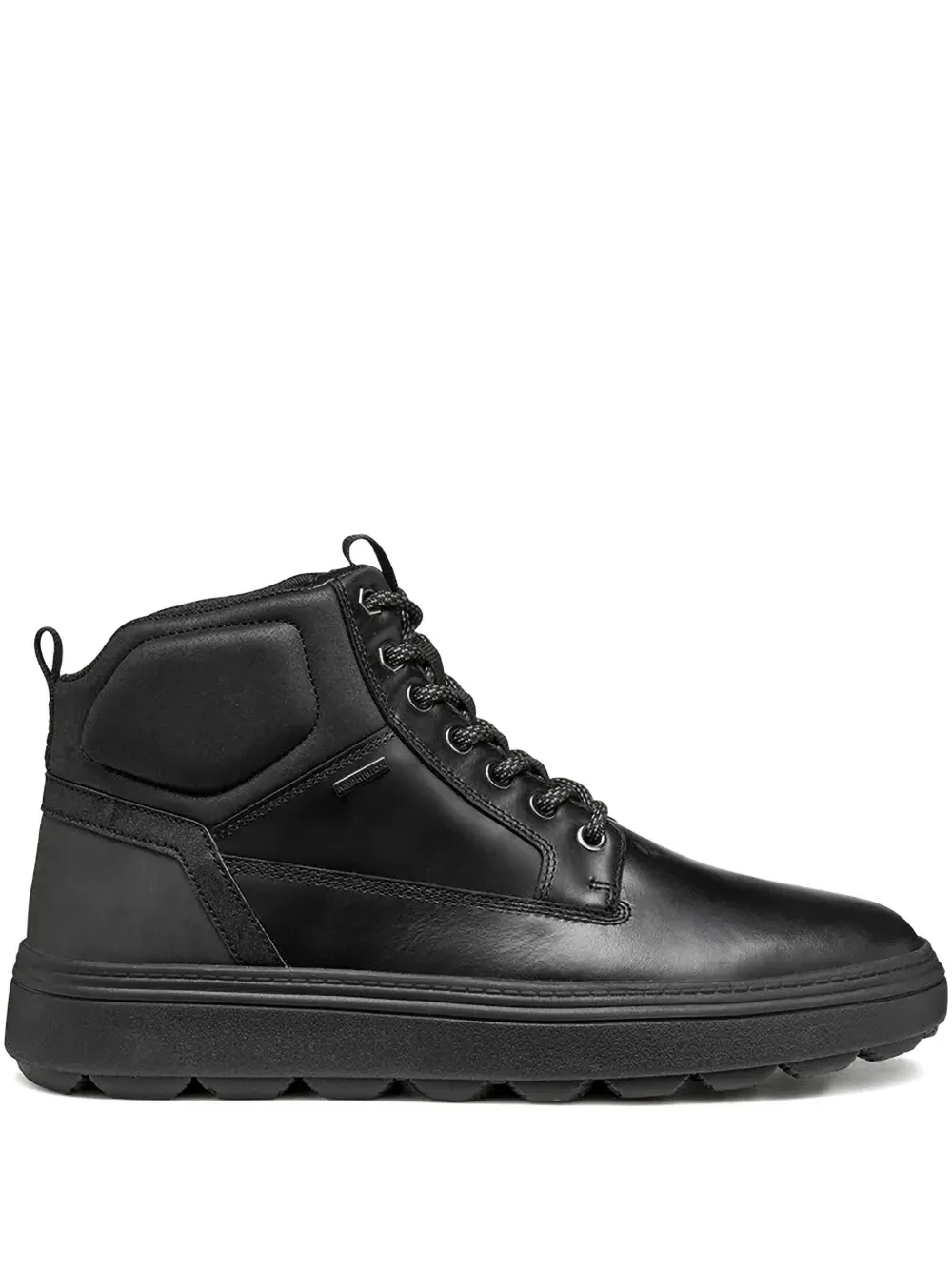 Geox logo-plaque leather boots Zwart