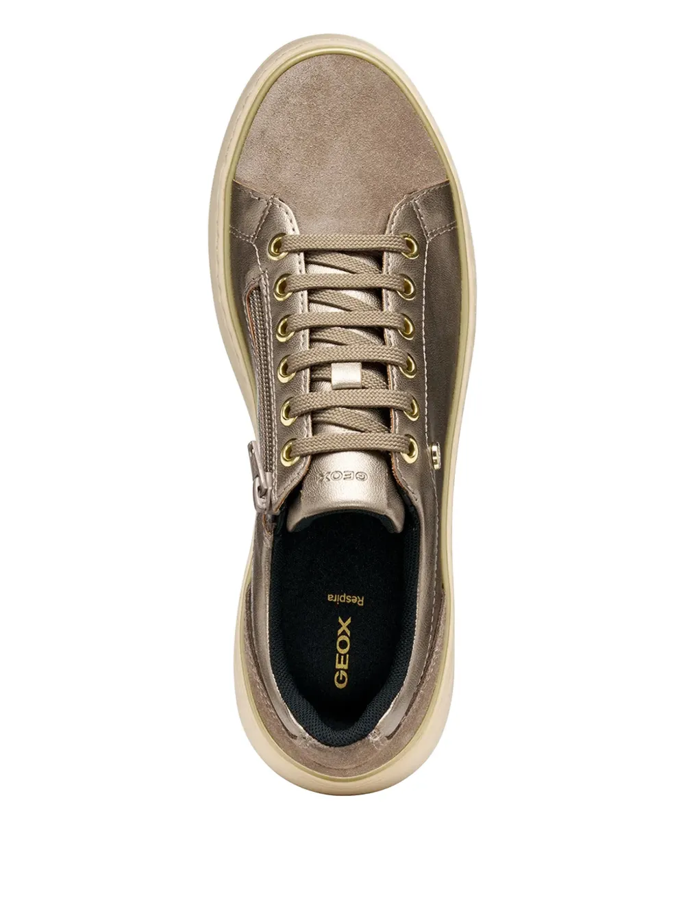Geox Sunnetty Zip Detail Trainers In Brown