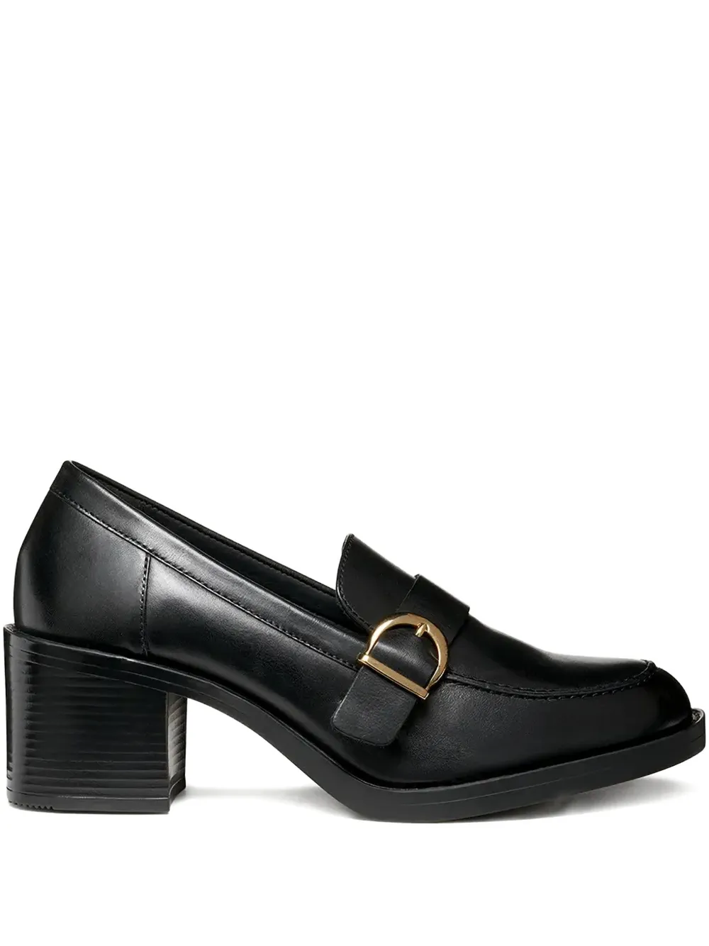 Geox 60mm buckle-strap calf leather loafers | Black | Image 1