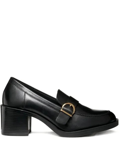 Geox 60mm buckle-strap calf leather loafers 
