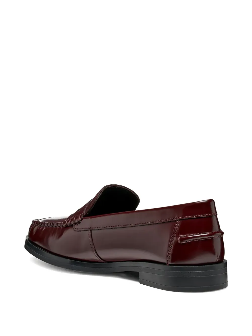 Geox Penny-slot Leather Loafers In Burgundy