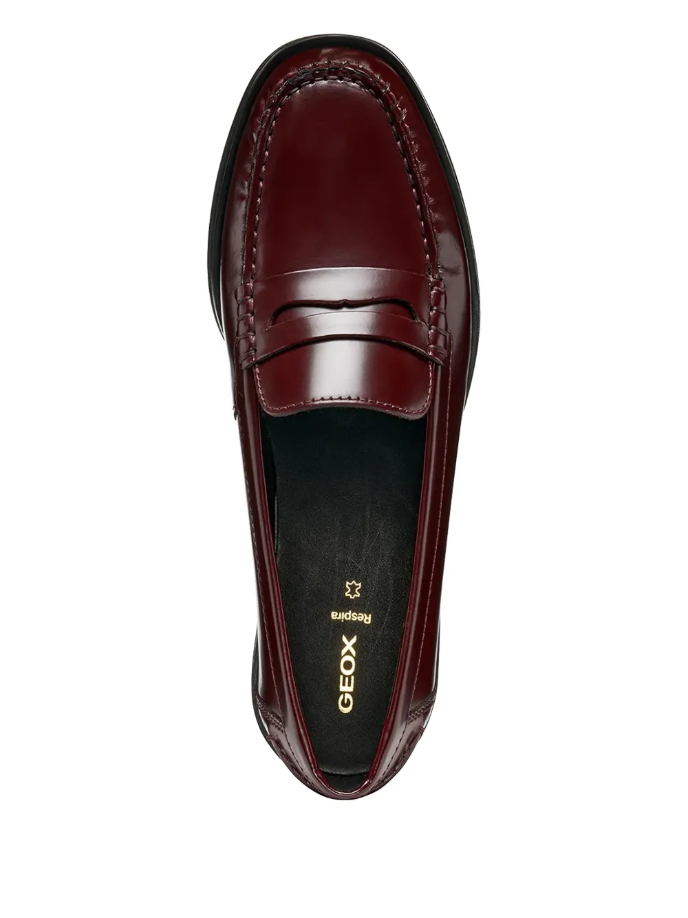 Geox Penny-slot Leather Loafers In Burgundy