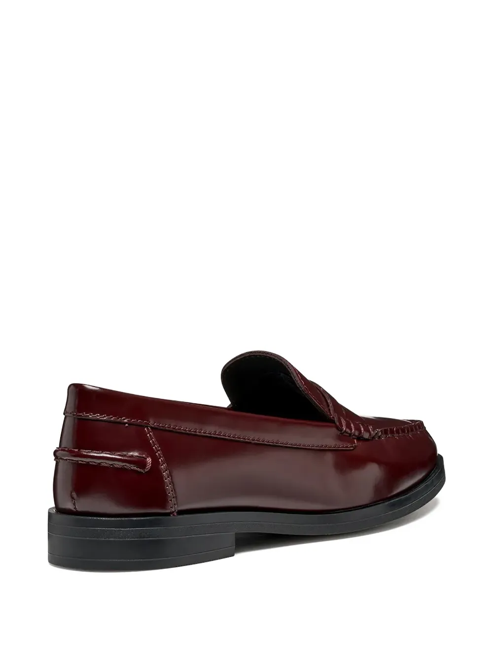 Geox Penny-slot Leather Loafers In Burgundy