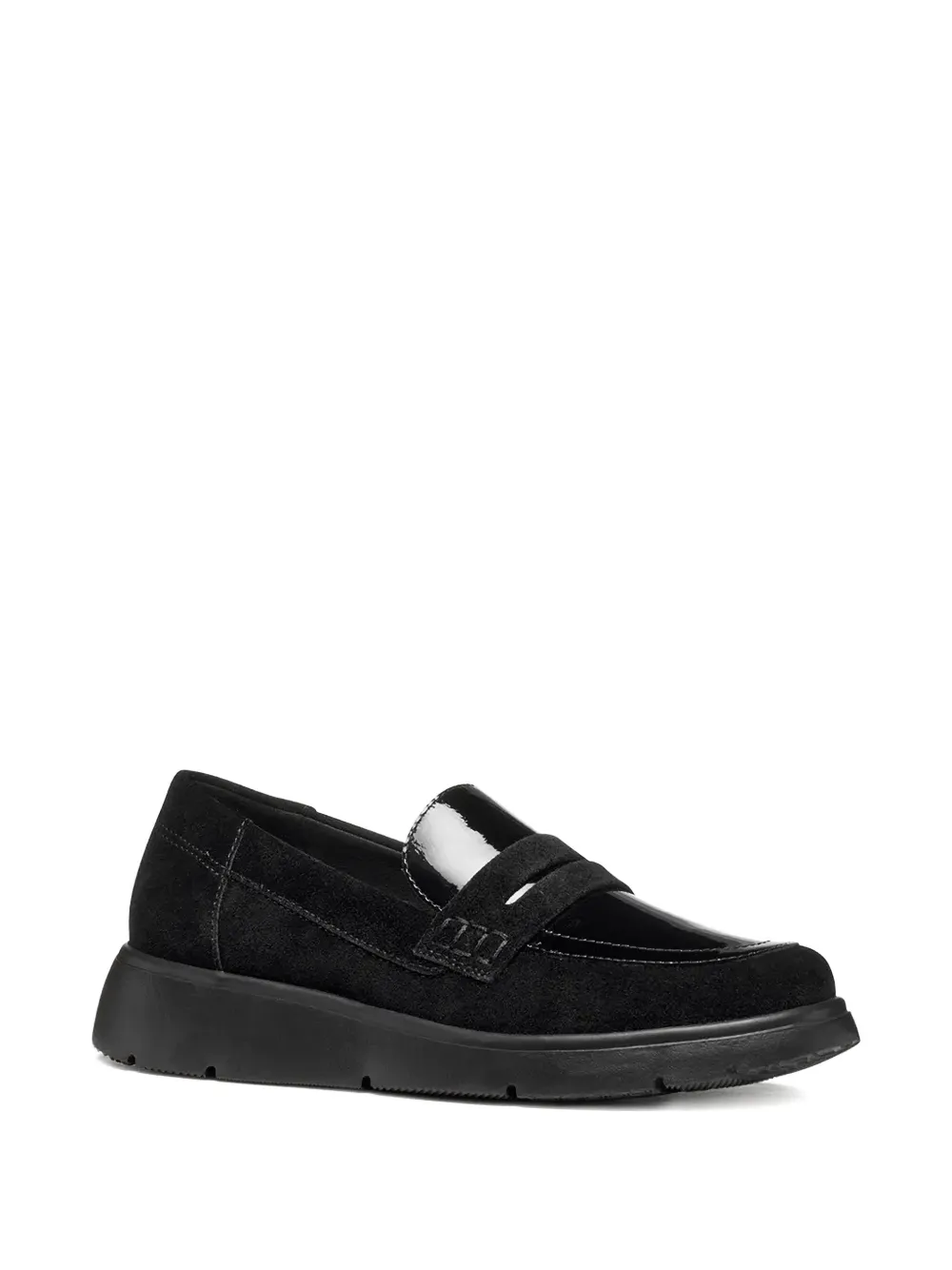 Geox penny-slot leather loafers - Zwart