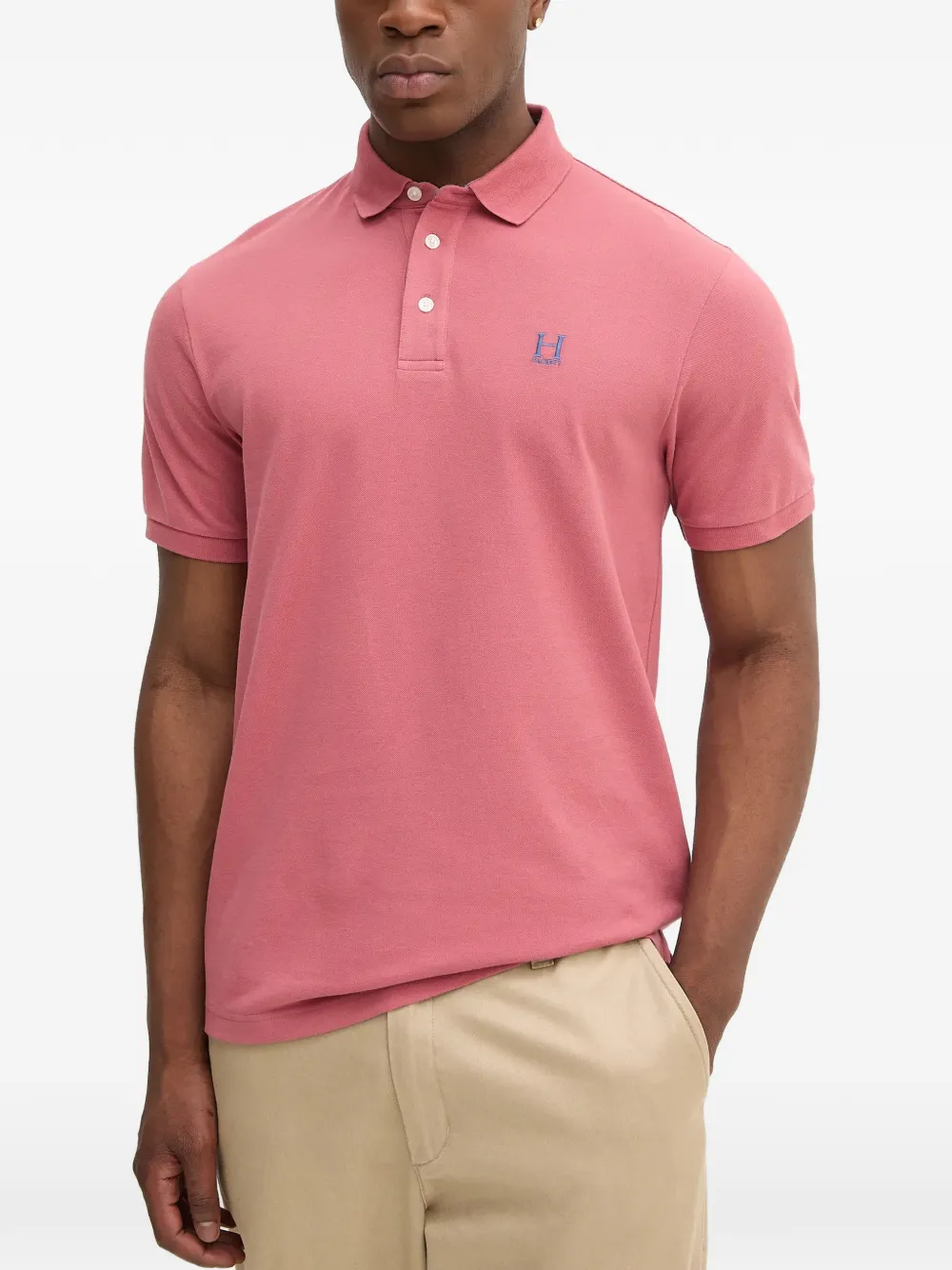 Hackett playera tipo polo con logo bordado | rosado | Image 1