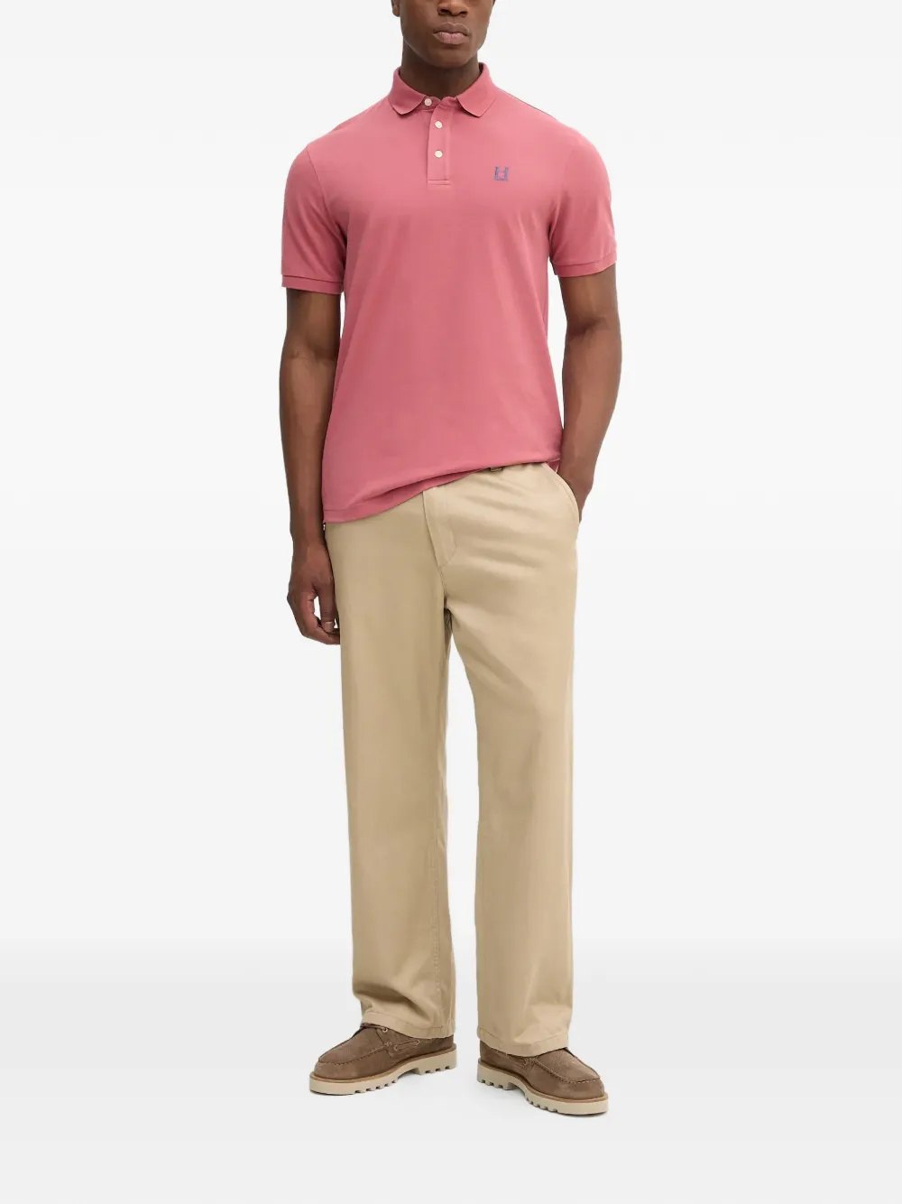 Hackett logo-embroidered polo shirt - Roze