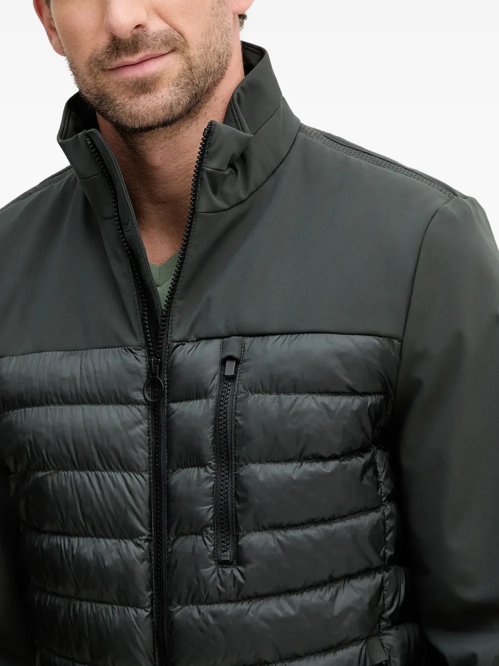 Geox Spherica Zip Quilted Jacket In Green