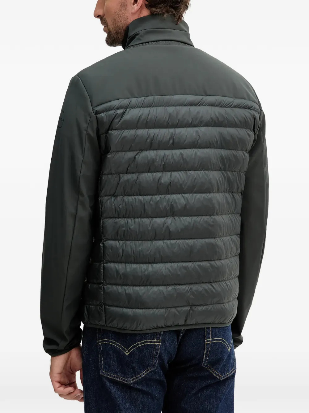 Geox Spherica Zip Quilted Jacket In Green