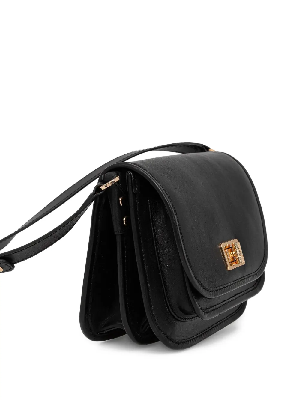 Geox Flavrie Turn-lock Cross Body Bag In Black