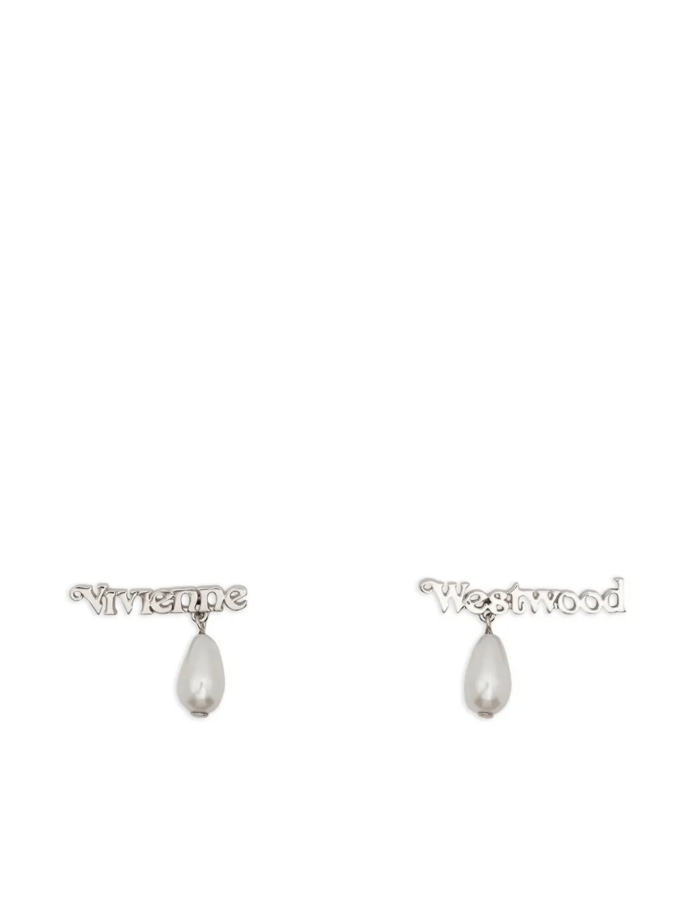 Vivienne Westwood pearl embellished drop earrings - Argento