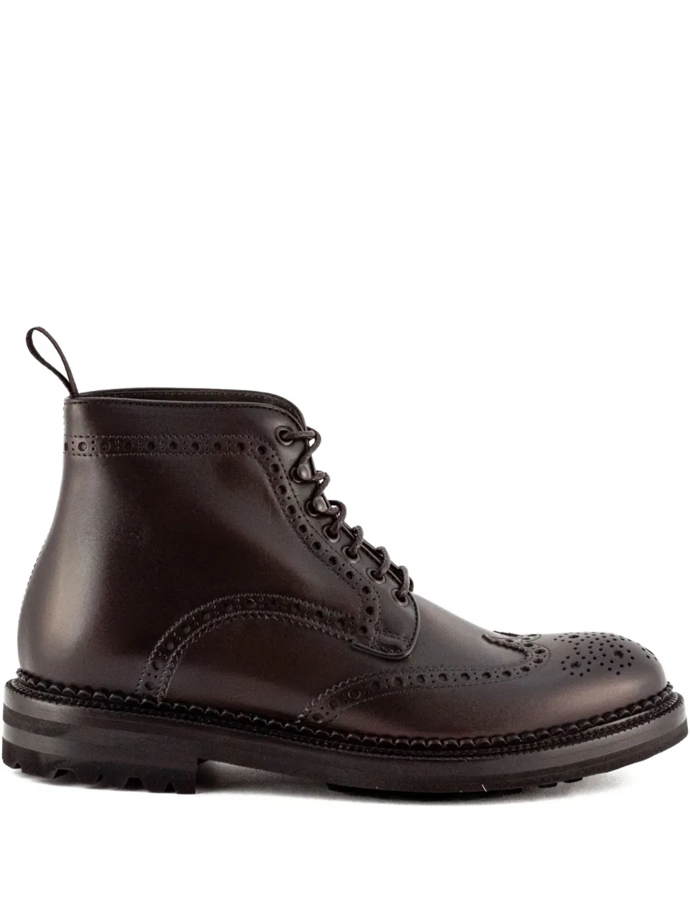 Green George Brogue Wingtip Boots In Brown