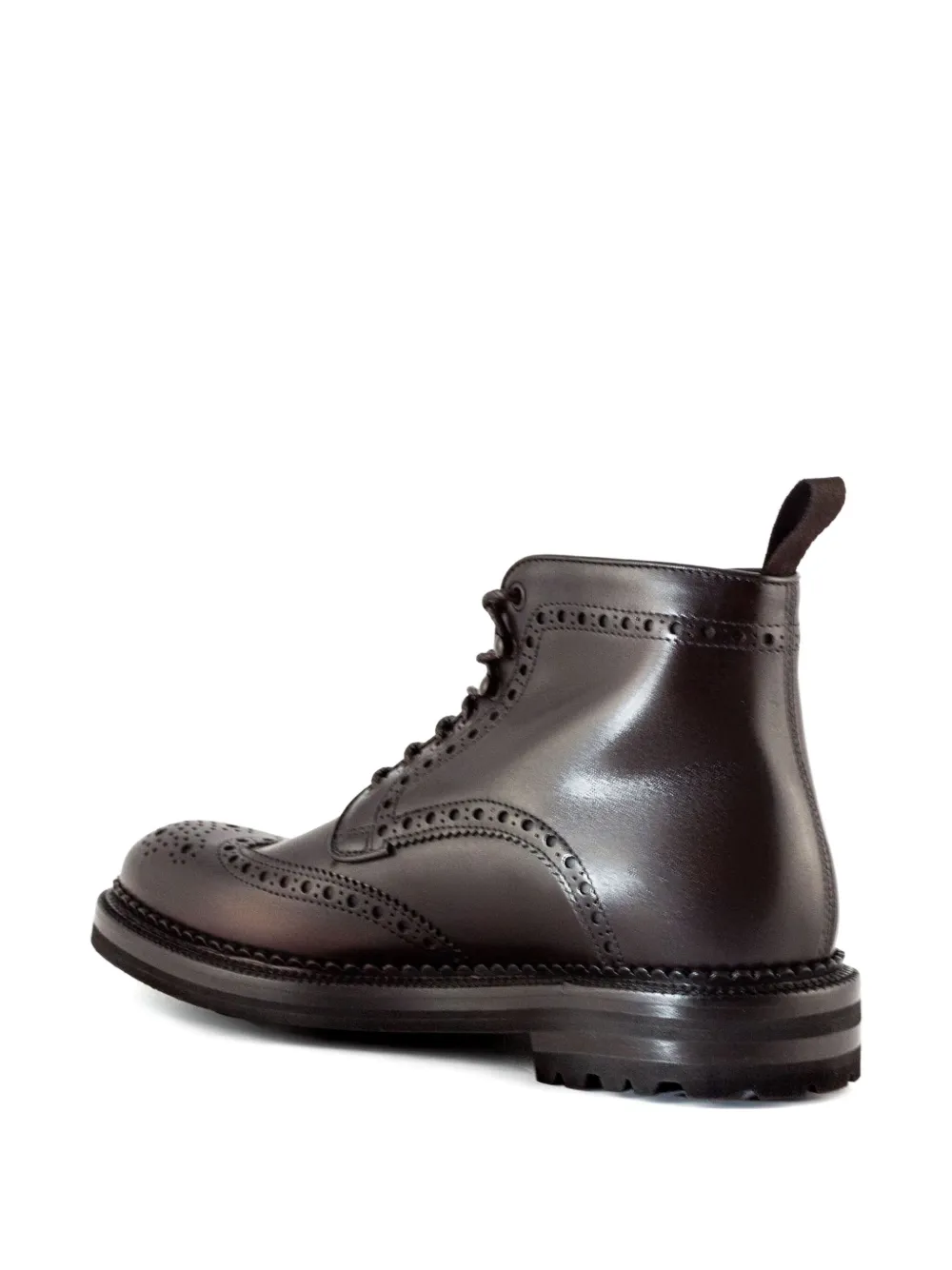 Green George Brogue Wingtip Boots In Brown