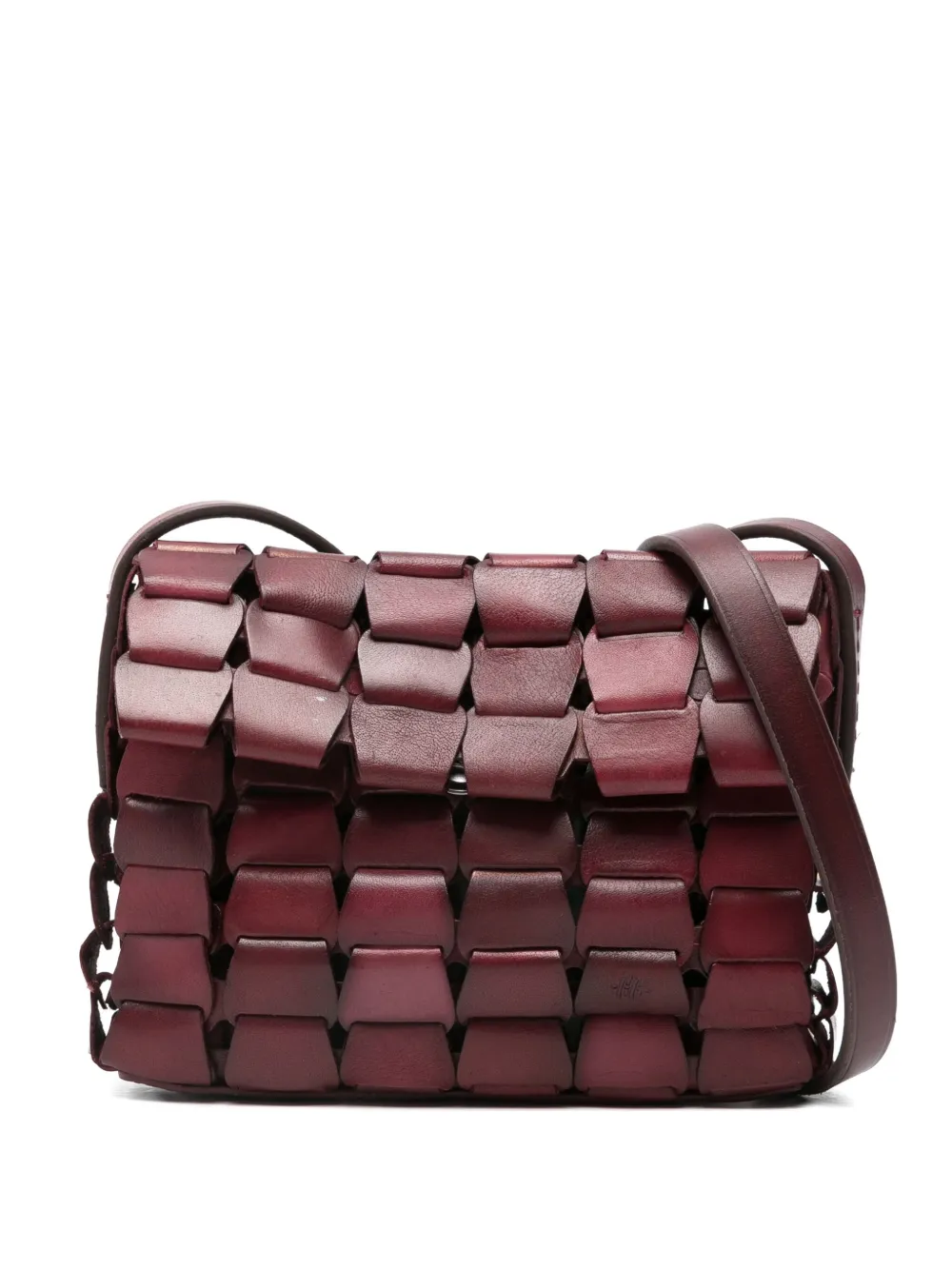 Dragon Diffusion Leather Woven Shoulder Bag In Purple