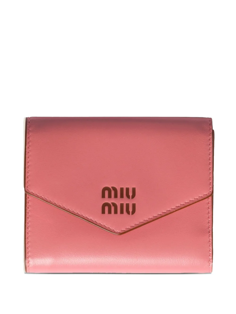 Miu Miu läderplånbok med logotyp | rosa | Image 1