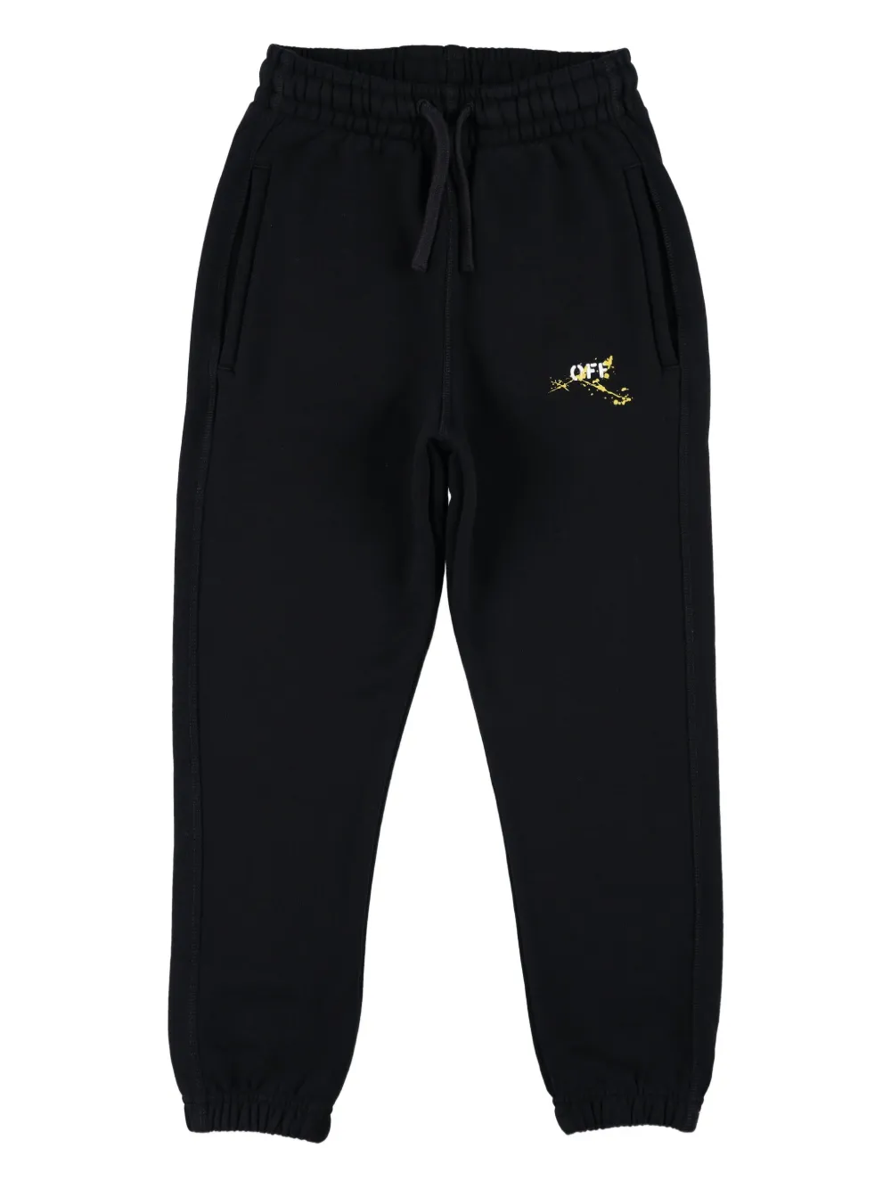 Off-White Kids splattered stripe track pants | Black | Image 1