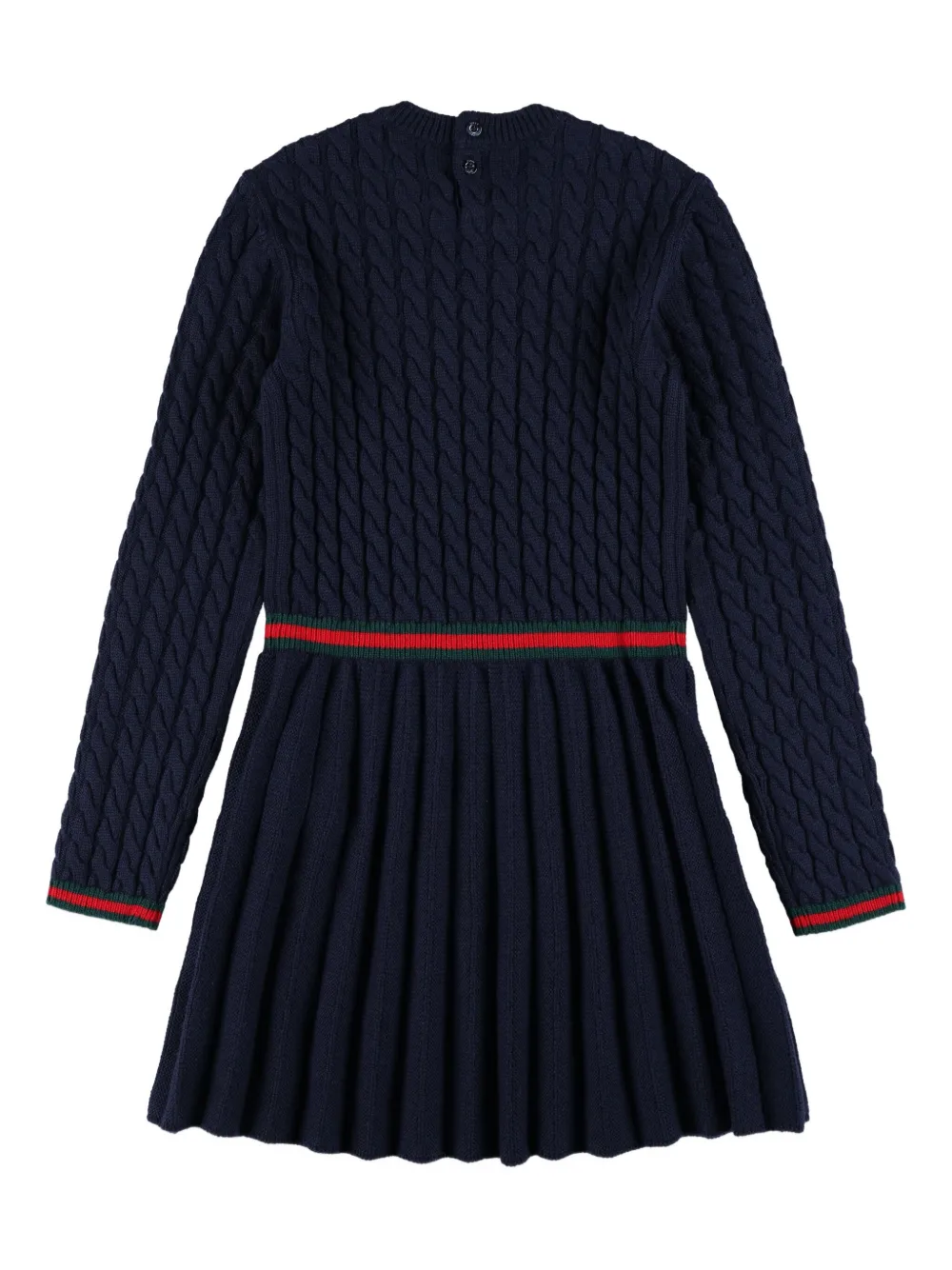 Gucci Kids Kabelgebreide geplooide jurk Blauw