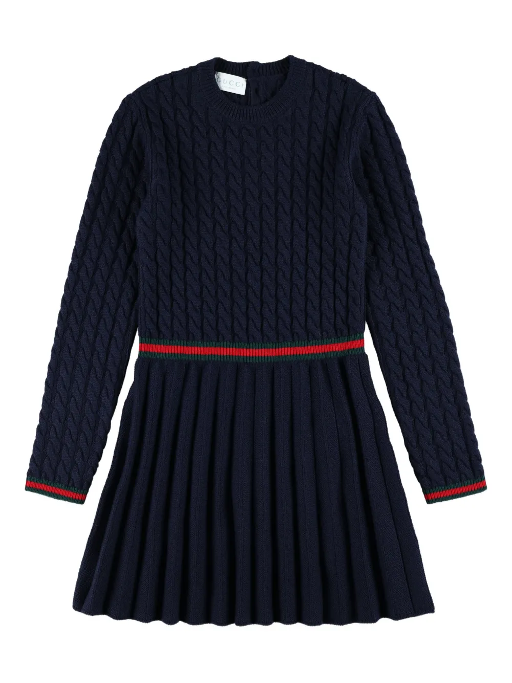 Gucci Kids ケーブルニット ワンピース - ブルー Gucci Kids ケーブルニット ワンピース - ブルー