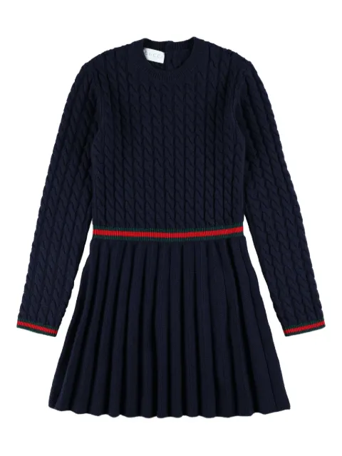 Gucci Kids vestido en tejido de ochos plisado