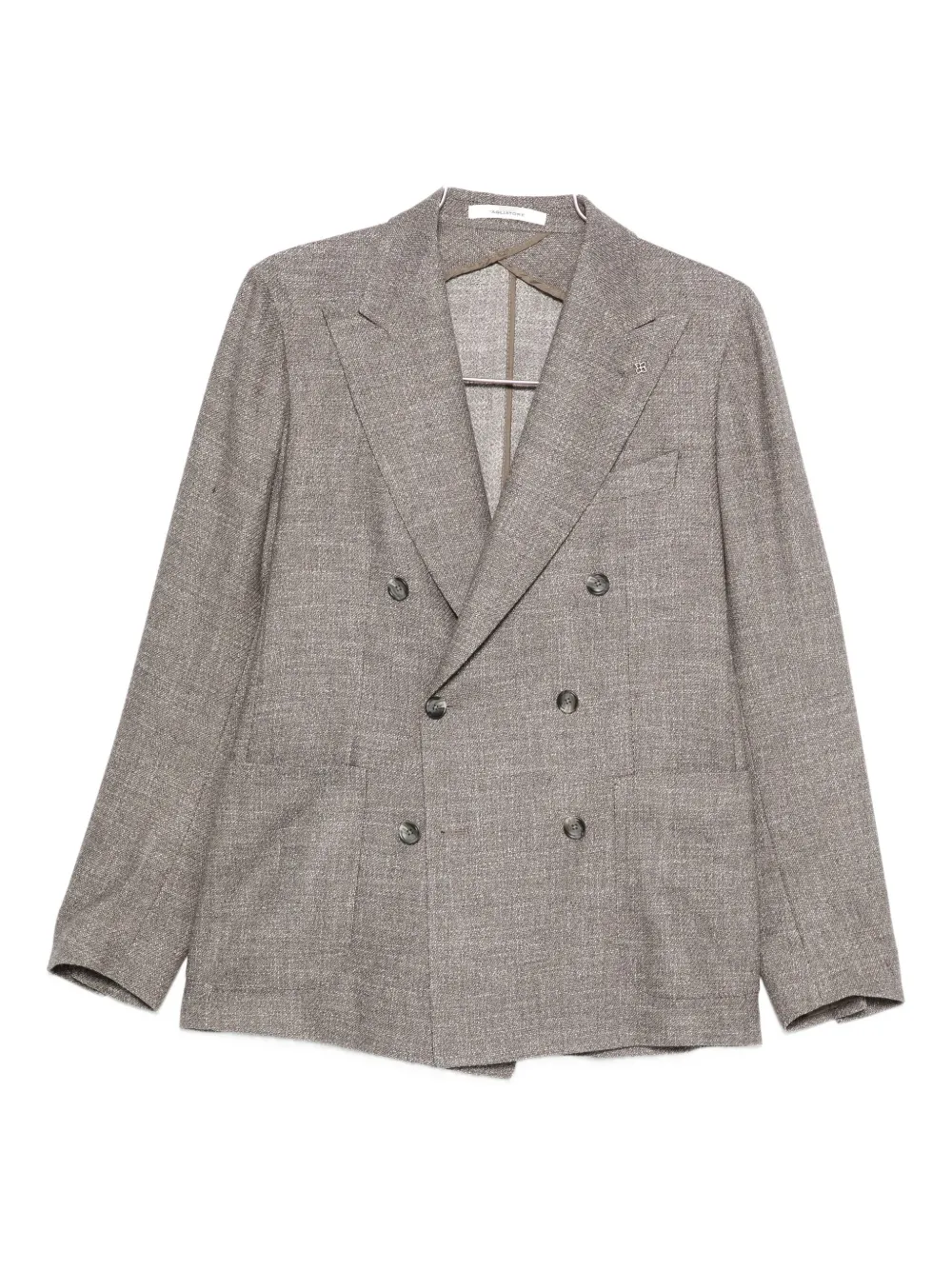 Tagliatore double-breasted textured jacket - Grigio